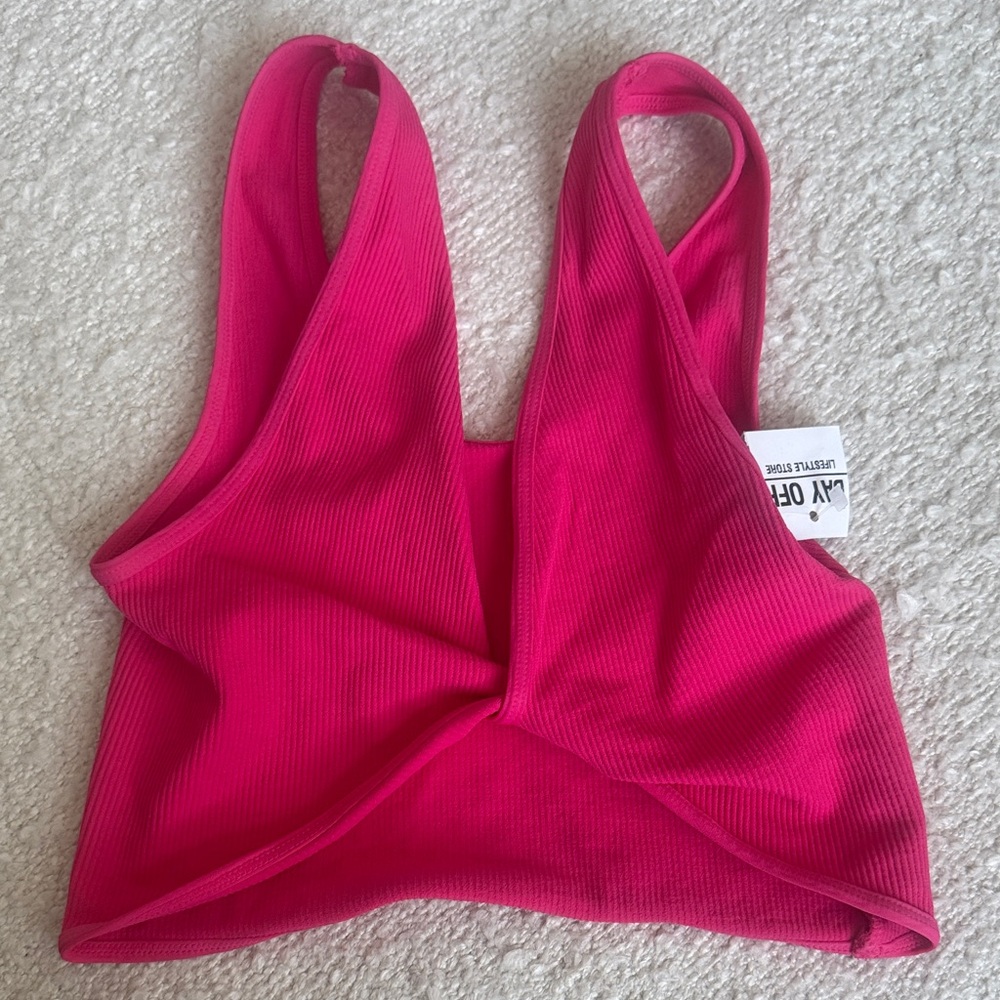 Nikibiki Fuchsia Ribbed Sports Bra / loungewear top